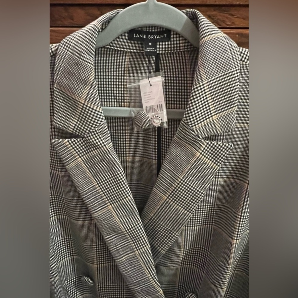 Lane Bryant Double Breasted Plaid Blazer in Bastille Plaid Sz 18 NWT Office Wear - Picture 6 of 11